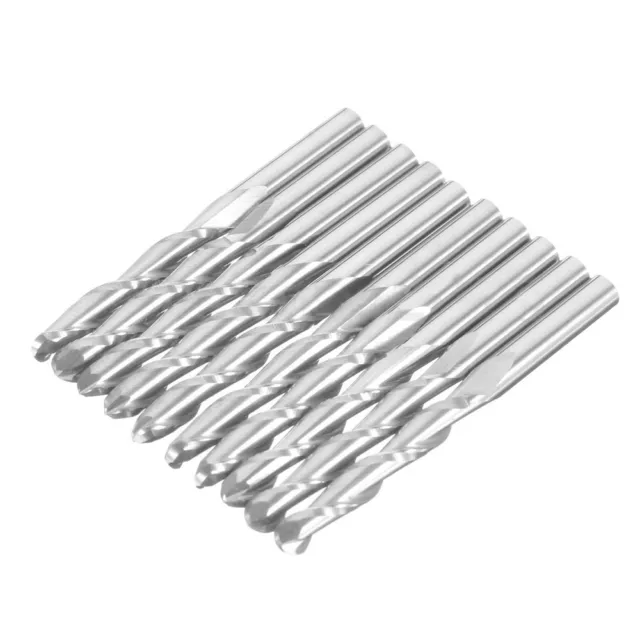 10X 1/8" Carbide Double  Flute Spiral ball Nose End Mill CNC Router Bits 17mm