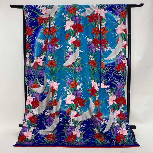 Furisode Color Uchikake honfurisode hikifurisode VINTAGE Japanese Kimono  1886