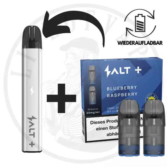 SALT PLUS I E-Zigarette Pod-System I 2x 2ml 20mg Nikotin I E-Shisha Vape Mehrweg