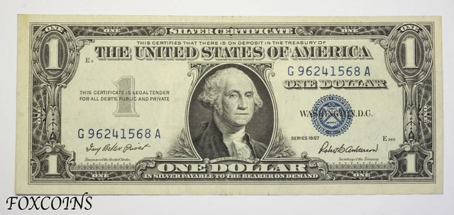 Uncirculated Silver Certificate $1.00 Note: Series 1957