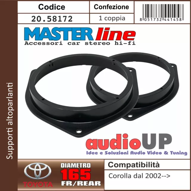 SUPPORTI ALTOPARLANTI DIAM. 165 mm YARIS DAL 2007 AL 2012 COPPIA POST. e ANT.