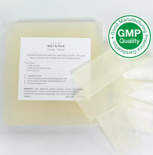 EXTRA Clear Organic Melt & Pour Soap Base 1 kg | SLS Free, Neutral pH