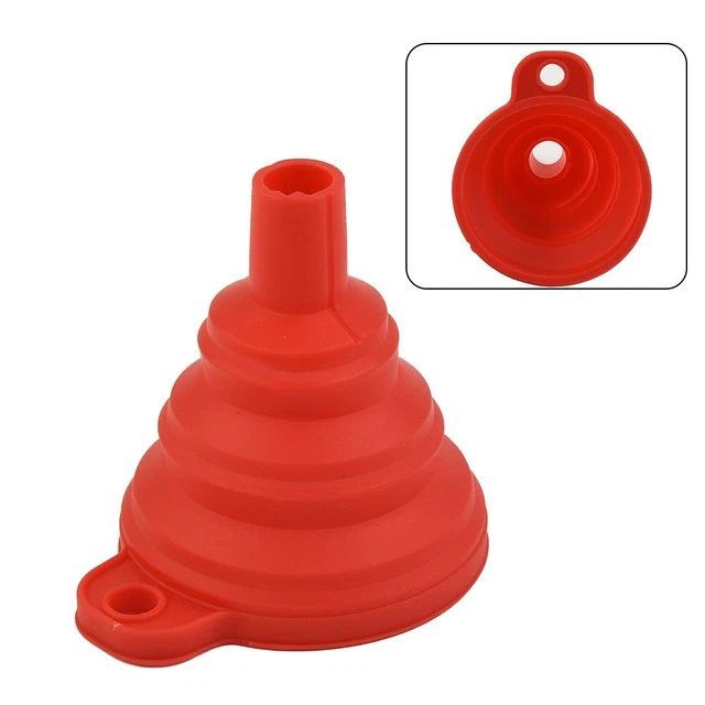 Collapsible Silicone Car Funnel For Oil, Diesel & Fluids – Compact & Heat Resistant