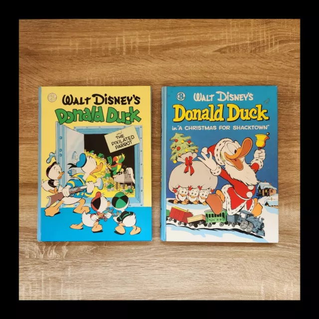 DISNEY CARL BARKS library Donald Duck 1 & 2 Hardcover Set. 1986 Coffee Table Col