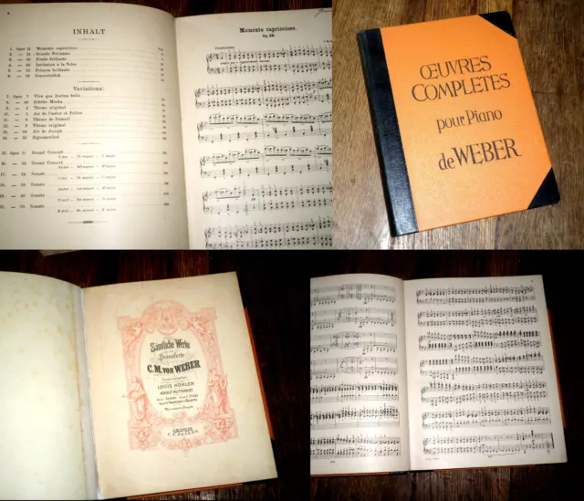 recueil de 20 morceaux pour piano de Weber variations sonates grand concert 1960