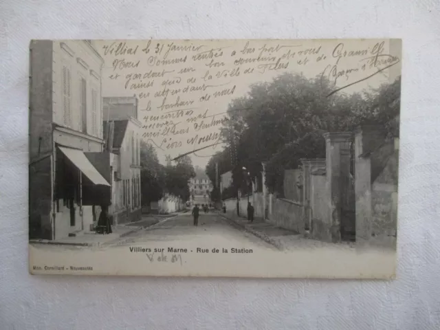 Cpa Val De Marne 94 Villiers Sur Marne Rue De La Station