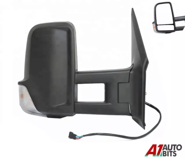 For Mercedes Sprinter Full Door Wing Mirror Manual Black Long Arm O/S 06 18