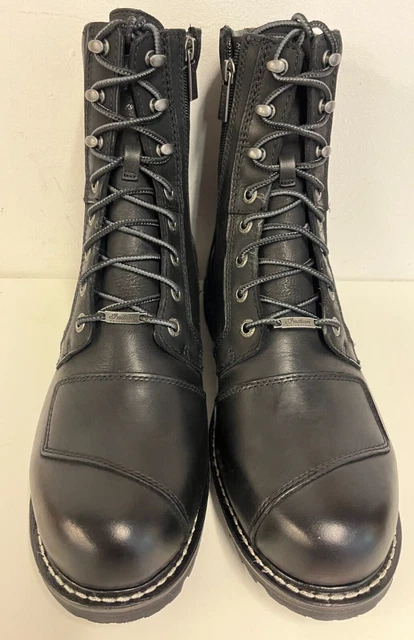Indisches Motorrad Herren Reitstiefel schwarz Leder 10 UK