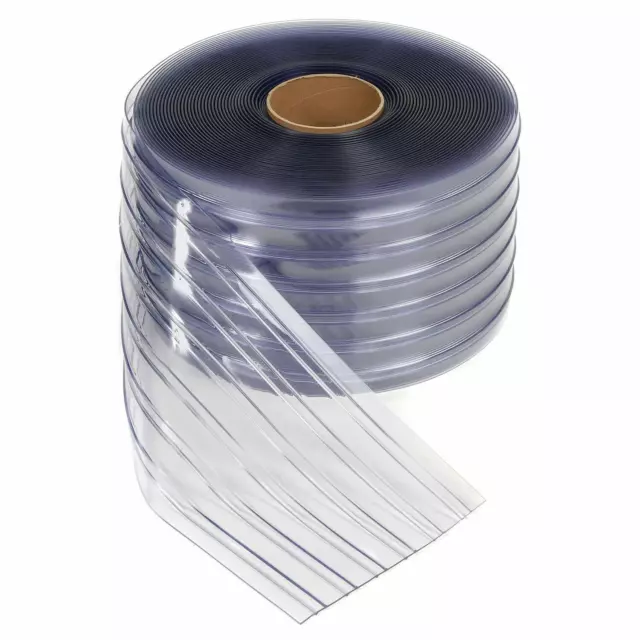 300mm x 3mm Ribbed Clear PVC Roll Strip 20m