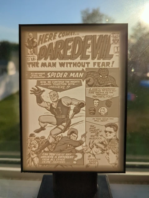 Daredevil Comic Book Mighty Marvel Vol 1 Lithophane With Stand Artwork