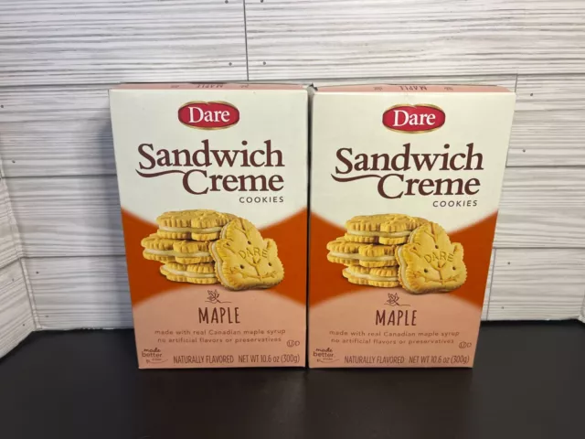 Lot of 2 Dare Sandwich Canadian Maple Creme Cookies 10.6oz Each - 6/2024