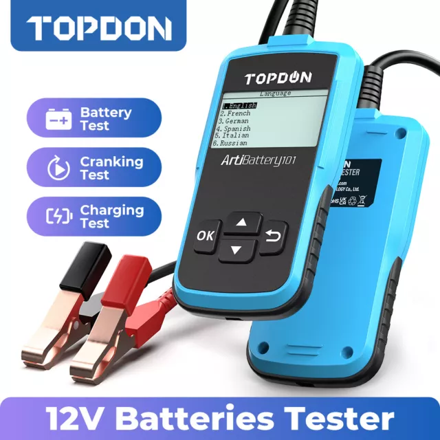 TOPDON AB101 12V tester batteria auto veicolo tester batteria tester 100-2000CCA
