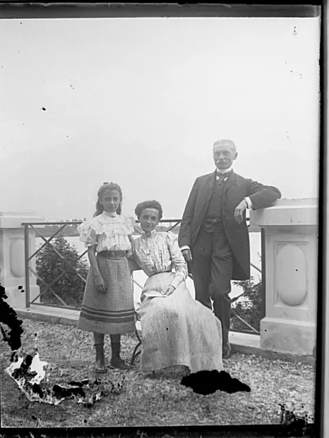 Lot photo plaque de verre négatif portrait de famille en 1908 (2)