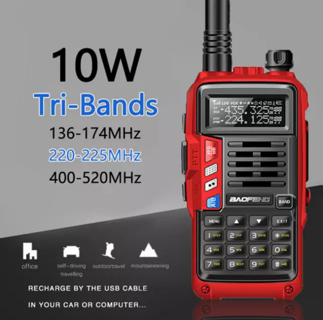 Baofeng Uv9R 10W 2800Mah Tri Band Uhf Vhf 2 Way Walkie Talkie Hand Funkgeräte De 2