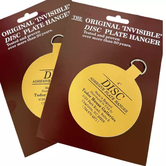 Plate Hangers English Disc Adhesive Large Set 2-4 Inch Round Hangers 10lbs