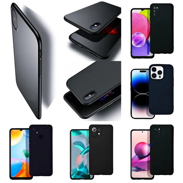 Schwarze Matte Silikon Handy Hülle Cover Tasche Case Smartphone Schutzhülle