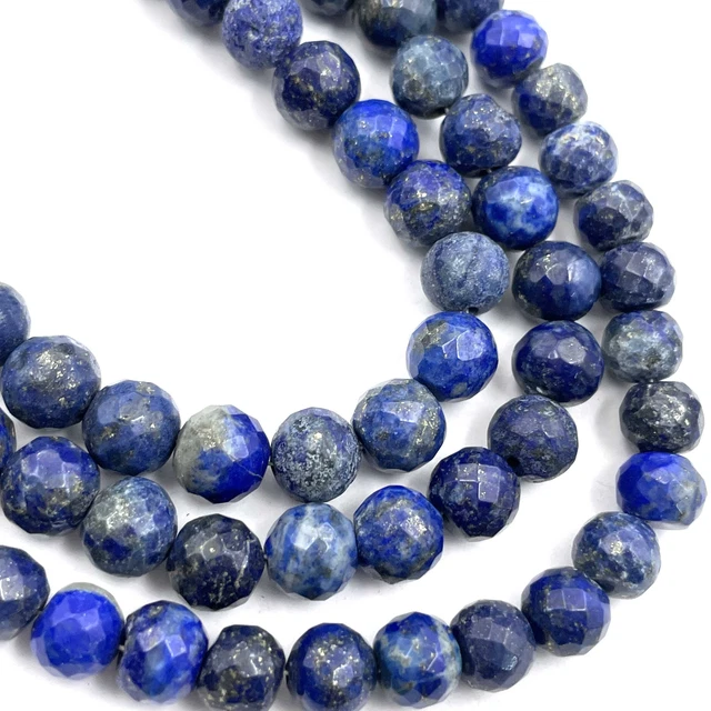 Naturel Lapis Lazuli Rond Perles Gemme Facettes Briolette 115 CT 7-8 MM 20.3cm