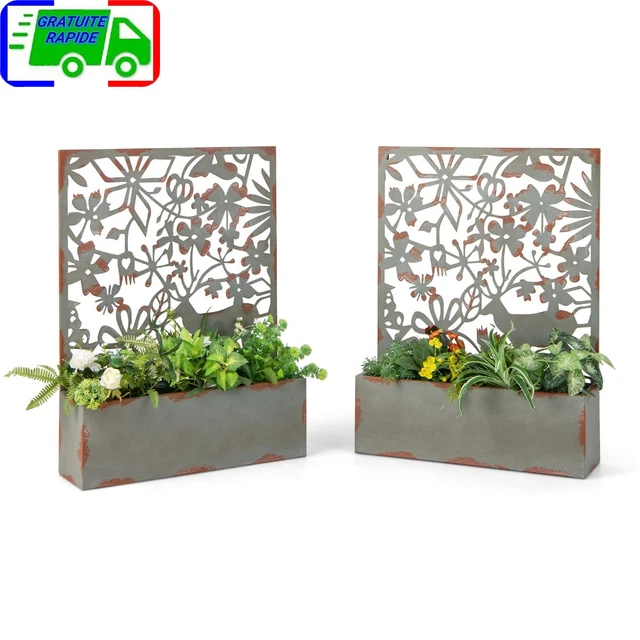 Lot De 2 Pots De Fleurs à Suspendre Ronds En Métal Pour Pots De Fleurs