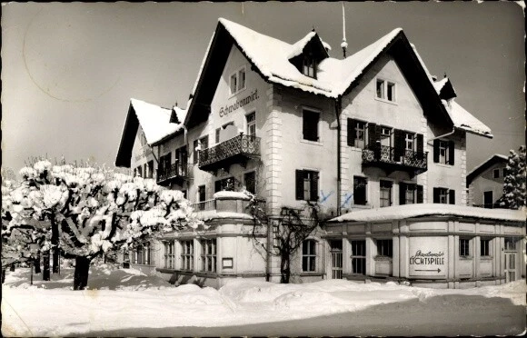 Ak Berchtesgaden in Oberbayern, Hotel Schwabenwirt, Winteransicht - 3335265