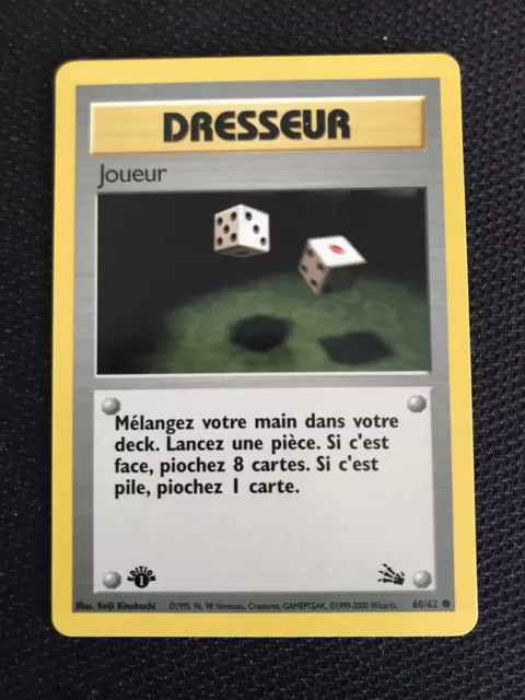 Carte Pokémon Joueur 60/62 Edition 1 Wizard Fossile Très Bon État FR