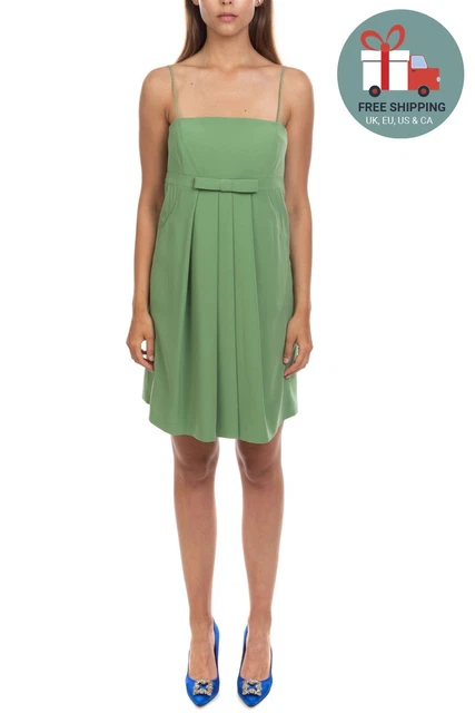 RRP €390 MOSCHINO CHEAP AND CHIC Mini Trapeze Dress Size 44 / L Pleated Strappy