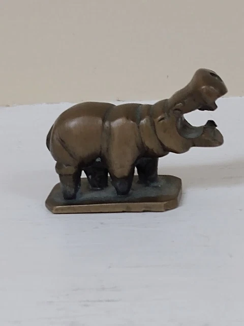 Vintage Miniature Brass Hippopotamus