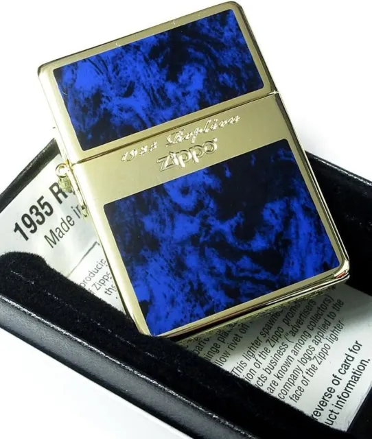 Zippo Oil Lighter 1935 Replica Blue Limited with serial number. Free shipping