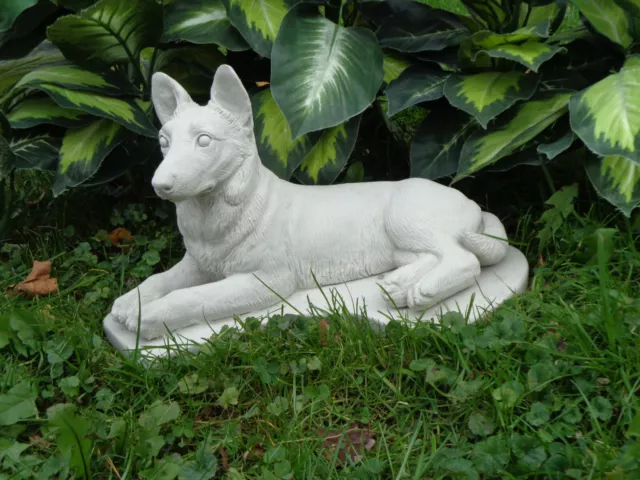 German Shepherd Dog Concrete Statue, Waterproof Sealed Garden decor grave marker