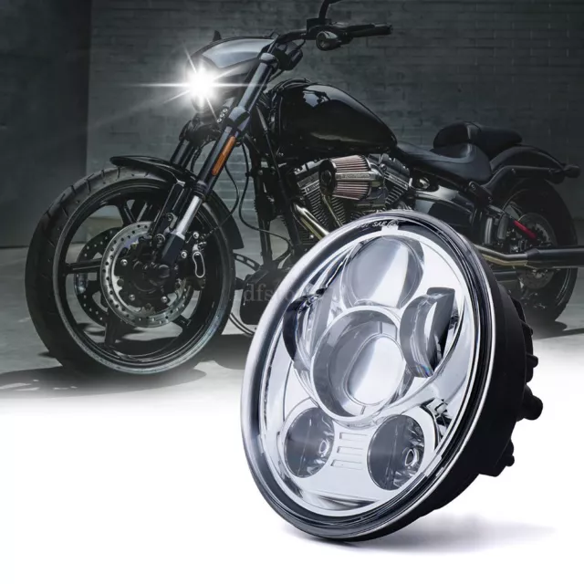 5 3/4" LED Phare Feux Avant Hi/Lo 45W 30W Moto DRL Lampe Headlight Pour Harley