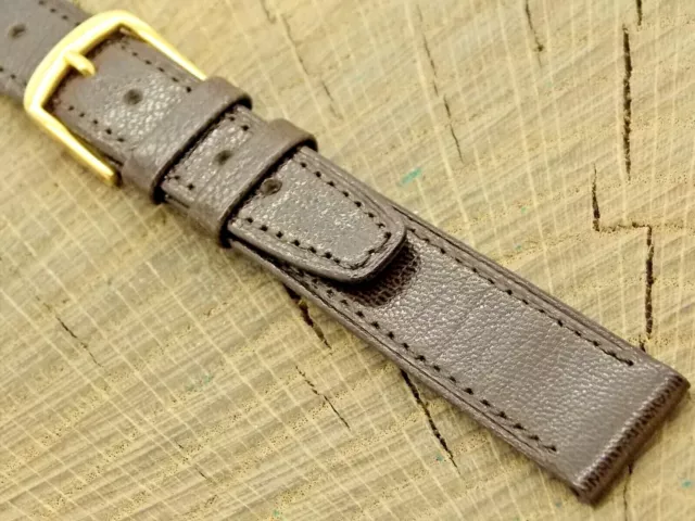 Condor Vintage NOS Unused Brown Goat Leather Watch Band w Gold Tone Buckle 16mm