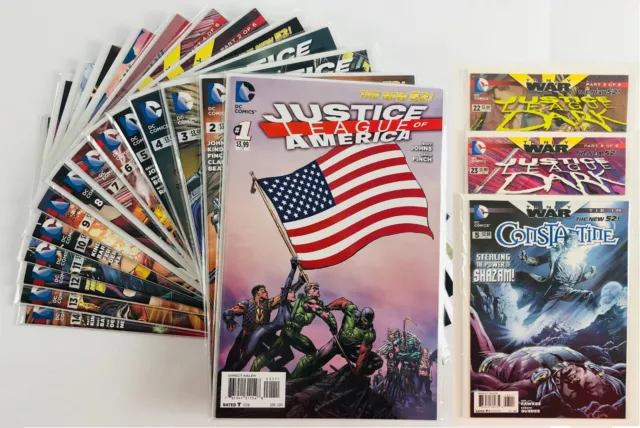 Justice League of America 1-14 +Trinity War Tie Constantine 5, JL Dark 22, 23 NM