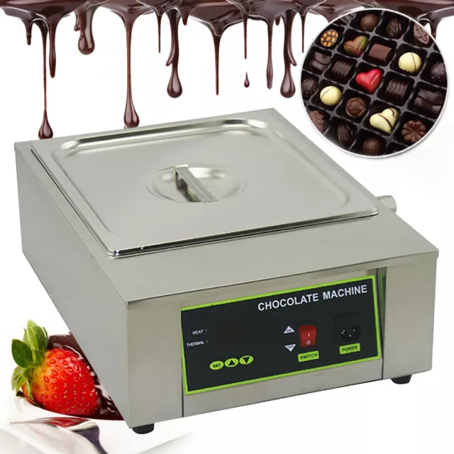 Chocolate Melter Maker w/ 1 Melting Pot Electric Chocolate Tempering Machine 8KG