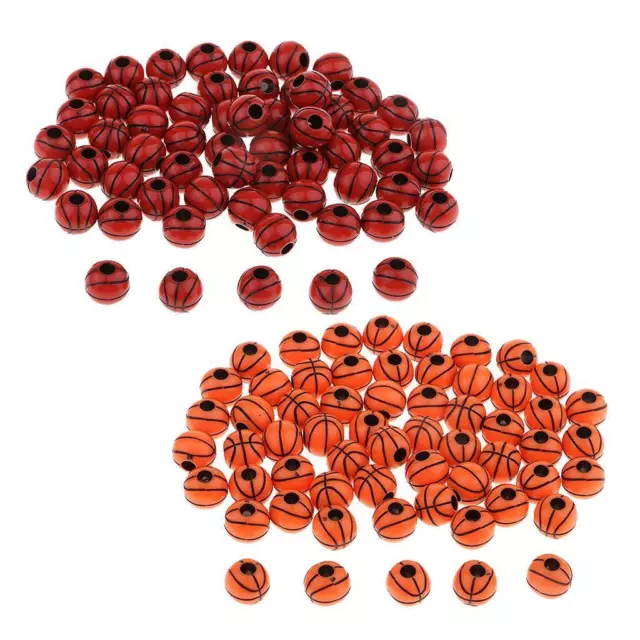 60Pcs Basketball Bead Sports Beads for DIY Jewelry Making