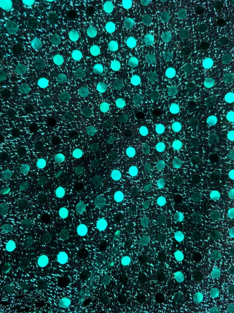 2,5 m Mitternacht türkisgrün gestrickt Paillettennetz Schneiderei Abendstoff