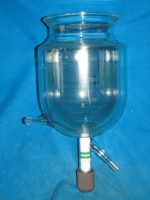 Chemglass 4000ml Cylindrical Reaction Flask Jacketed #11375  150mm Flange