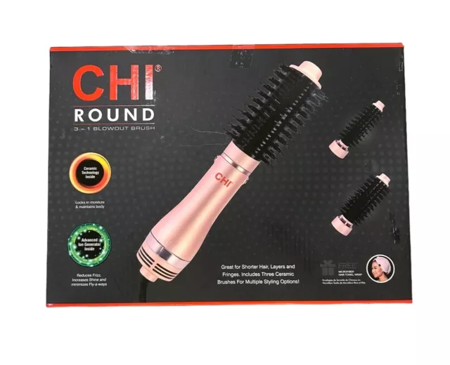 CHI Round 3-in-1 Blowout Brush Rose Gold - Open Box