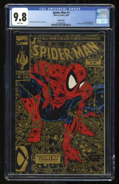 Spider-Man (1990) #1 CGC NM/M 9.8 White Pages Gold Variant Marvel 1990