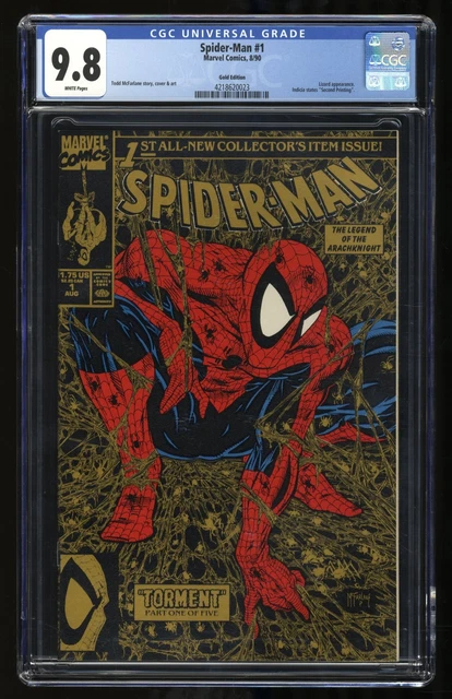 Spider-Man (1990) #1 CGC NM/M 9.8 White Pages Gold Variant Marvel 1990
