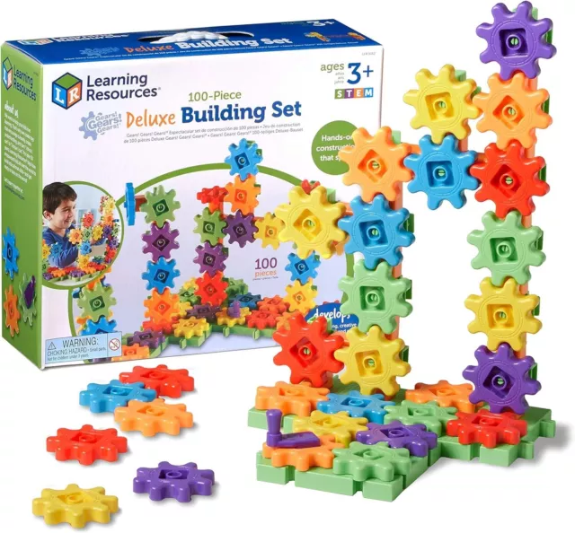 Learning Resources Gears! Gears! Gears! 100-Piece Deluxe Building Set, Ages 3+