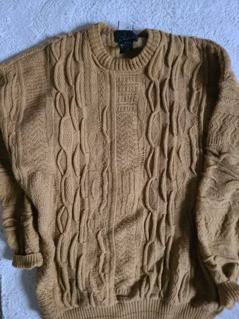 Coogi Australia 100% Mercerised Sweater Mens sz L Vintage One Color Rare Boot