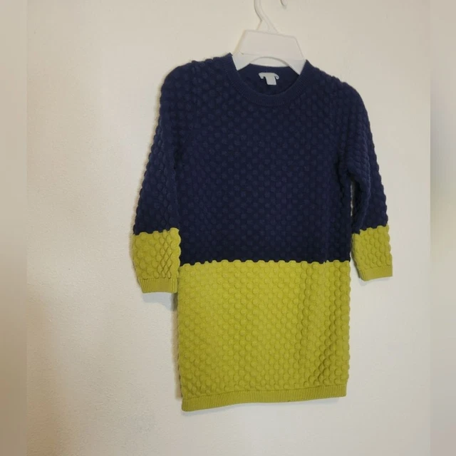 COS KIDS 4 6YR wool cotton blue green textured sweater 19.85