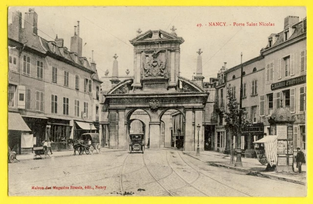 cpa France 54 - NANCY Porte St NICOLAS coupling car kiosk E. Henry Photogr