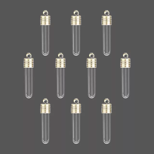 10X Clear Mini Empty Glass Bottle Wish Pendant Necklace Vials Jewelry Xmas Craft