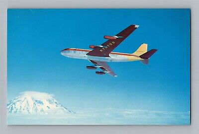 Aviation Airplane Postcard Boeing 707 Prototype Maiden Flight Mount Rainier AT9