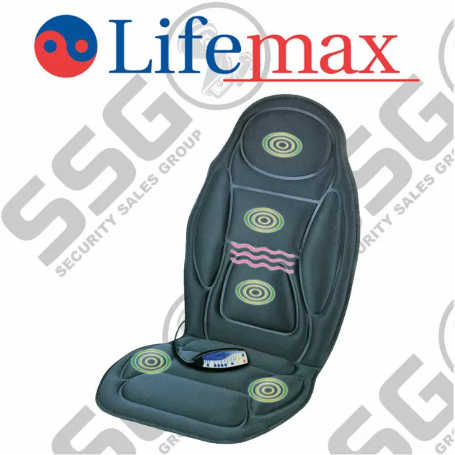 LIFEMAX HEATED BACK and Seat Massager Chair Warmer Mat Home Office 79.99 PicClick UK
