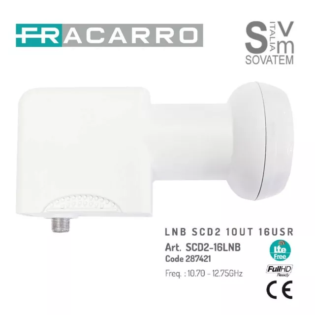 Convertisseur LNB Farcarro 287421 SCD2 - Scr 16 Voies 1 Sortie Compatible Sky-Q