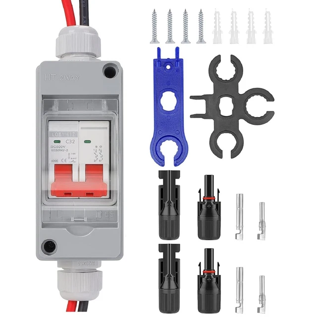 DC Isolation Switch for Photovoltaic Systems with 2 Switch Rows and 260MM Wire