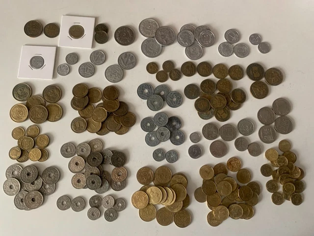 Beau Lot + de 202 pièces de monnaies françaises,  Bronze, aluminium, Nickel ...