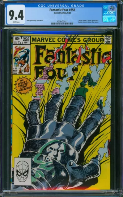 Fantastic Four #258 CGC 9.4 NM Wp Vs. Doctor Doom Marvel Comics 1983 John Byrne