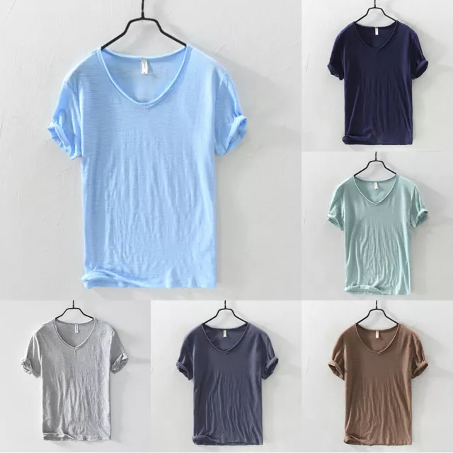 Men Crop Tops Short Sleeve T-Shirt Basic Casual Fitted Top Pullover Blouses  Tee